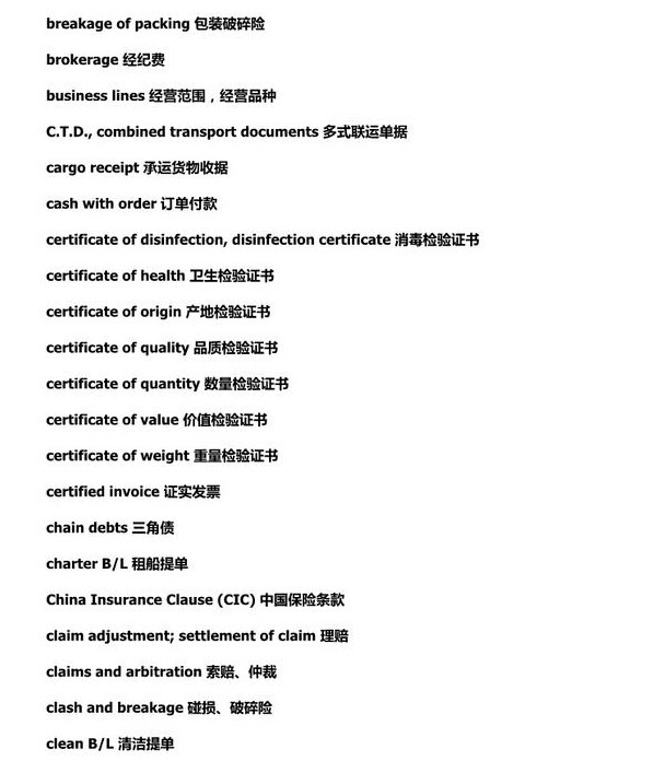 合同翻译专业术语,商务英语合同专用术语分享